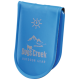Blaues Outdoor-Ausrüstungstasche mit dem Logo "Dogs Creek" und einer Berg- und Hundsilhouette, beschriftet mit "OUTDOOR GEAR."
