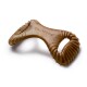Benebone dog chew toy in a unique shape, featuring textured grips and a brown color, designed for durability and play.