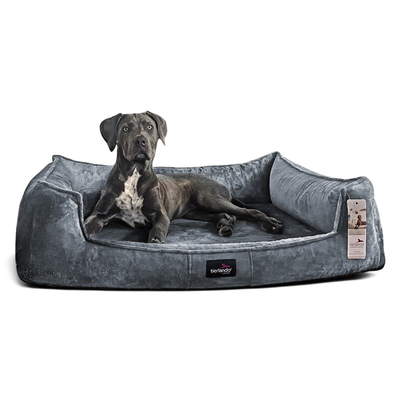 Tierlando ® Orthopädisches Hundebett FRANKLIN Kuscheliger Teddy-Stoff - Hundesofa
