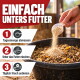 Eine Collage von einer Person mit einer Katze, einer anderen mit einem Hund und einer Frau mit einem Pferd, mit den Worten "NATURPRODUKTE" und "Damit es dir gut geht."