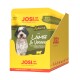 Packung JosiDog Mini Adult Nassfutter für Hunde mit Lamm und Gemüse in Sauce, 84 % Fleisch und tierische Nebenerzeugnisse.
