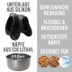 Silikonmatte und Edelstahlschüssel (850ml) für Haustiere, mit Text über einfache Reinigung, Flexibilität und rutschfestes Design.
