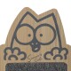 Drewniany drapak dla kota z kreskówkowym wzorem kota o dużych oczach i łapkach, oznaczony napisem „Simon’s Cat”.