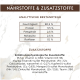 Deutsches Nährwertfeld: Feuchtigkeit 80,5 %, Protein 11,5 %, Fettgehalt 2,5 %, Rohasche 2,5 %, Rohfaser 0,1 %