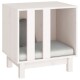 Hundehütte Massivholz Kiefer Hundehöhle Hundebett weiß 50 cm, 40 cm, 52 cm