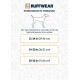 Ruffwear-Größentabelle für Hundehalsbänder, mit einer Hundillustration und Maßen: 11-14 Zoll (28-36 cm), 14-20 Zoll (36-51 cm), 20-26 Zoll (51-66 cm).