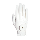 Weißer Haustierpflegehandschuh mit einer strukturierten Oberfläche und einem sicheren Handgelenkband, entworfen für eine bequeme Handhabung von Haustieren.