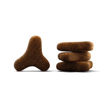 Josera-Logo auf einem gelben runden Abzeichen mit zwei grünen Bäumen und dem Text "CO2" und "KLIMANEUTRALE PRODUKTION."