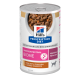 Dosen-Hundefutter von Hill's Prescription Diet, etikettiert "Gastrointestinal Biome," mit Eintopf aus Huhn und hinzugefügten Karotten.