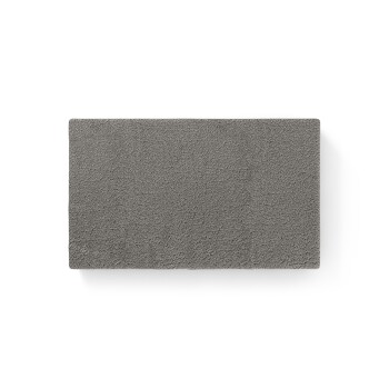 Graues Haustierbett mit strukturierter Oberfläche, rechteckiger Form und ohne sichtbare Marken oder Text.