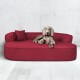 tierlando® Premium Visco-Schaumstoff-Hundebett mit Schichten, die mit der Dicke beschriftet sind: M-L (15 cm) und XL (20 cm), zeigt Materialdetails.