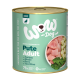Dose von WOW Dog Premium Nassfutter für erwachsene Hunde, Truthahngeschmack, mit Fleisch und Gemüse. Auf den Etiketten steht "71% Fleisch" und "0% Getreide & Gluten."