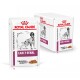 Royal Canin Early Renal Hundefutterbeutel, mit dünnen Scheiben in Soße, mit einem veterinärmedizinischen Etikett und einer Hundillustration auf der Verpackung.