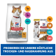 Hill's Science Plan Haustierfutter für sterilisierten Katzen, mit einer Katze auf der Verpackung, mit Text, der Trocken- und Nassfutteroptionen bewirbt.