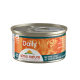 Dosenfutter für Katzen mit der Aufschrift "Daily" von Almo Nature, mit einer getreidefreien Formel mit Thunfisch und Huhn, entworfen für erwachsene Katzen.