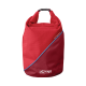 Rote Haustierreisetasche mit einem sechseckigen Muster, mit einem blauen Akzent und dem Text "go together" sowie dem "kurgo"-Logo.