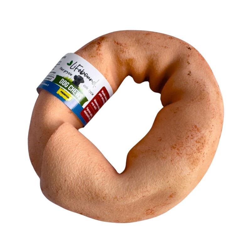 Lifebound Kauknochen 10 Stk aus Kalbsleder, kleiner Ring, 8,9 cm