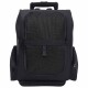 Schwarzer Haustiertrage-Rucksack mit einem ausziehbaren Griff, Netzpaneelen und mehreren Reißverschlussfächern zur Aufbewahrung.