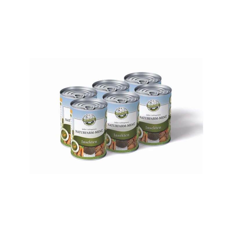 Bellfor Hundefutter Nass mit Insekten - Naturfarm-Menü - 6x400g