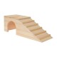 Wooden pet ramp with stairs and an archway, designed for small animals to easily access elevated areas.