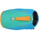 Un gilet de sauvetage pour chien coloré en turquoise et orange, avec le logo "RUFFWEAR" et une poignée pour un levage facile.