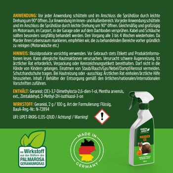 Bild von GREEN HERO Schädlingsbekämpfungsmitteln für Spinnen, Mäuse, Bettwanzen und einem Mausgeruchsabsorber. Text: "Alle unsere Repellentien bestehen aus ätherischen Ölen!"