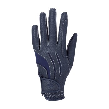 Reithandschuh Fashion silber/ blau 7 cm