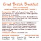Great British Breakfast huisdiervoeding voor volwassen honden, met hertenvlees, ham en verschillende botanicals. Voedingsinformatie en ingrediënten vermeld.