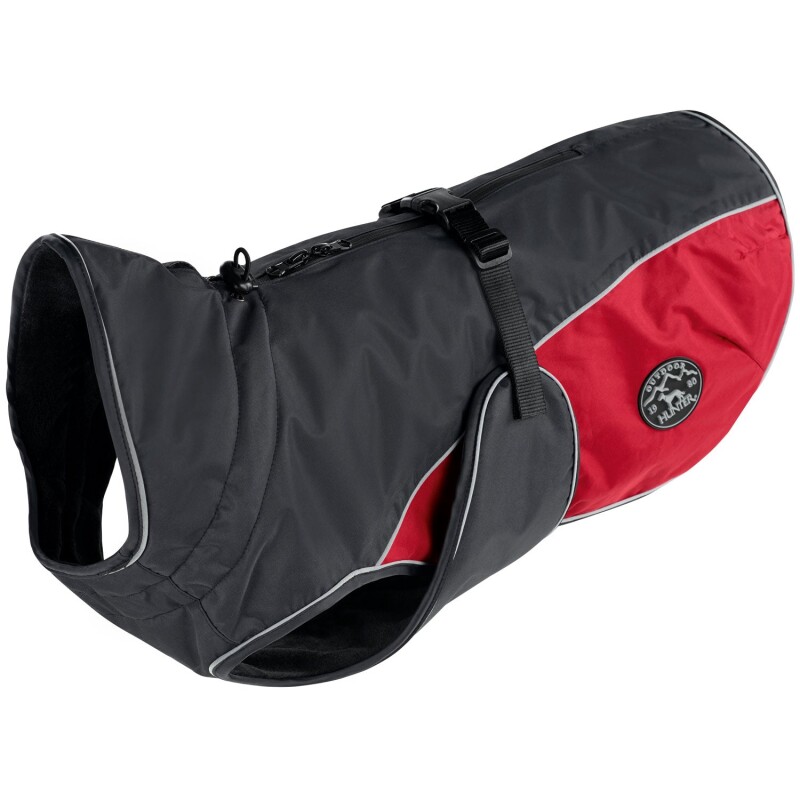 Hunter Hundemantel Uppsala Cozy Anthrazit/ Rot 60 Cm