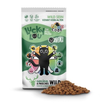 Lucky Lou Food Code Trockenfutter Katze, Senior, Geflügel und Wild 1,7 kg