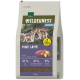 Worek karmy Real Nature Wilderness Junior Pure Lamb ze zdjęciem wilczych szczeniąt, obrazkiem jagnięciny i ziemniaków, oznaczenia 55%/45%/0%, 12 kg
