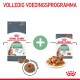 Afbeelding van Royal Canin Care Digestive kattenvoer verpakking, met droge brokjes en natvoer op een bord, met de tekst 'VOLLEDIG VOEDINGSPROGRAMMA.'