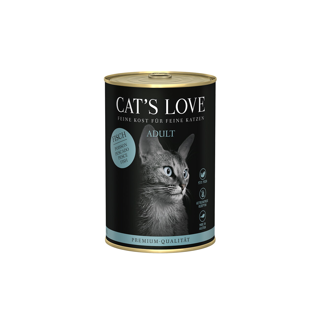CAT'S LOVE Nassfutter Katze Adult Fisch pur 12x400 g