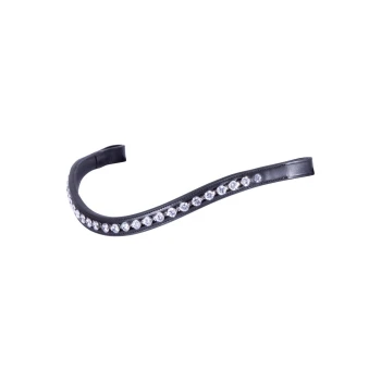 Schwarzes Haustierhalsband, verziert mit funkelnden Strasssteinen auf einer Seite, das ein stilvolles und elegantes Design zeigt.