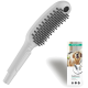 DogShower Haustier-Pflegeduschbürste mit weichen Borsten und Verpackung mit einem glücklichen Hund und Produktmerkmalen.