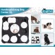 Interaktives Hundepuzzle-Spielzeug "Dog Center XL" mit verschiedenen Fächern für Leckerlis, mit einem schwarzen Boden und weißen Teilen.