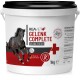 1 kg Behälter REAVET Gelenk Complete Pulver für Pferde, beschriftet mit einem galoppierenden schwarzen Pferd und "Made in Germany."