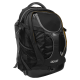 Schwarzer Reisetasche für Haustiere mit Netzfächern und gepolsterten Riemen, mit einem Logo und Reißverschlussfächern.