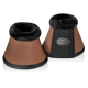 Braune Pferdeboots mit schwarzem Kunstfellfutter und einem schwarzen Stoffpaneel, mit einem "Equinate"-Logo an der Seite.