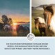 Bild von Pferden, die bei Sonnenuntergang grasen, mit Text, der eine feuchtigkeitsspendende Hufsalbe für die nachhaltige Pflege von Pferde- und Ponyhufen bewirbt.