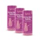 Drei rosa KatKare 'Strong Heart Topping'-Dosen als Katzenergänzung mit Katzenillustration und 'Vital-Topping'-Label.