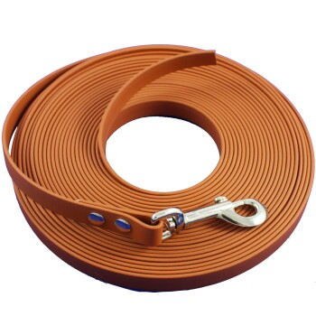 ab 35 kg Biothane Schleppleine braun/ caramell 12 m