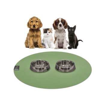 ® - runde Napfunterlage - Öko-Tex und Made in Germany blassgrün 80 cm, 80 cm