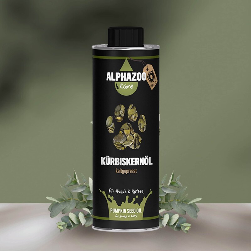 ALPHAZOO Premium Kürbiskernöl für Hunde und Katzen