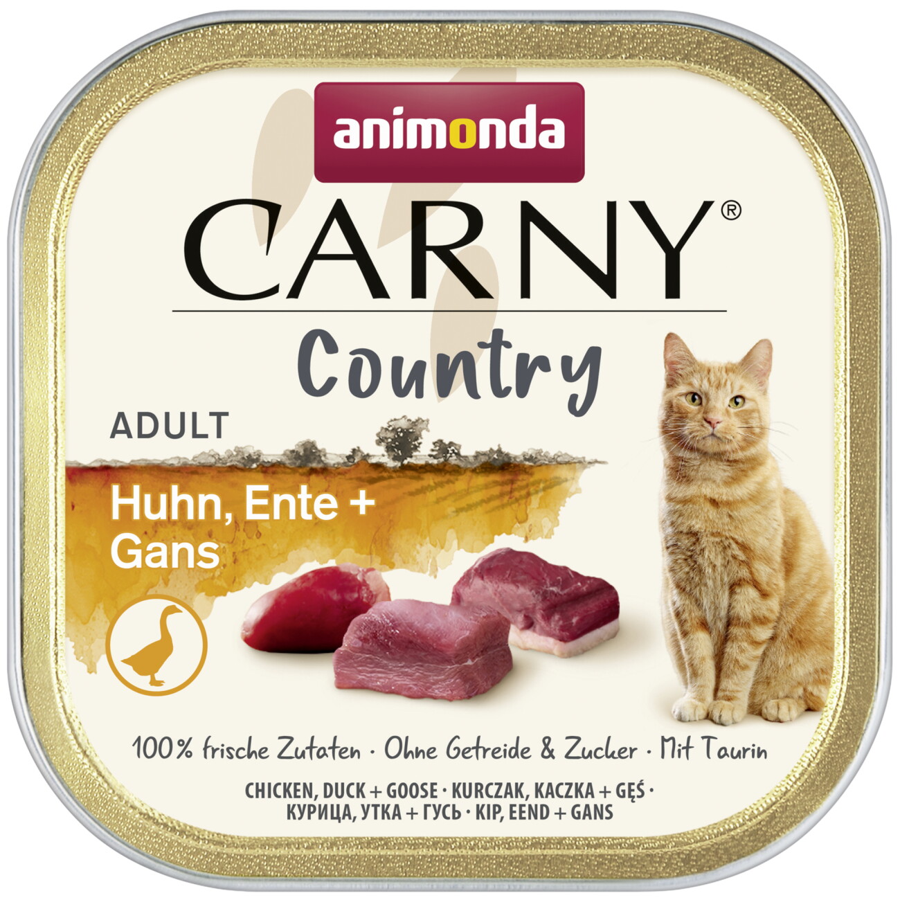 animonda Carny Country Nassfutter Katze, Adult, Huhn, Ente, Gans 32x100 g