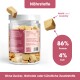Frosttrocknungsprozess für Hundeleckerlis: 300g frisches Hähnchen verwandelt sich in 50g gefriergetrocknetes Hähnchen. Hergestellt in Deutschland.
