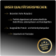Schwarz-goldenes Grafikdesign von einem Online-Haustiergeschäft, das Qualitätsversprechen für Haustierfutter und ein "SELECT GOLD Premium-Qualität"-Abzeichen zeigt.