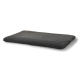 Un lit pour animaux doux et rectangulaire en gris foncé, présentant un dessus en polaire moelleux et un dessous lisse, idéal pour le confort des animaux.