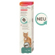 Beaphar IntestoPro Verpackung mit einer roten Katze, die behauptet, das intestinale Gleichgewicht zu unterstützen, mit Hühnergeschmack für Haustiere über 1 kg.
