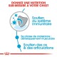 Image promouvant une nutrition sur-mesure pour chiots avec le texte : "Donnez une nutrition sur-mesure à votre chiot," et des icônes pour la santé immunitaire, musculaire et articulaire.